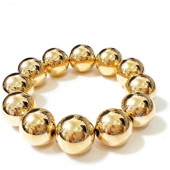 Pulseiras de Contas Douradas Kainier para Mulheres, Pulseiras de Corrente Banhadas a Ouro 14K, Não Oxidáveis, Elegantes,
