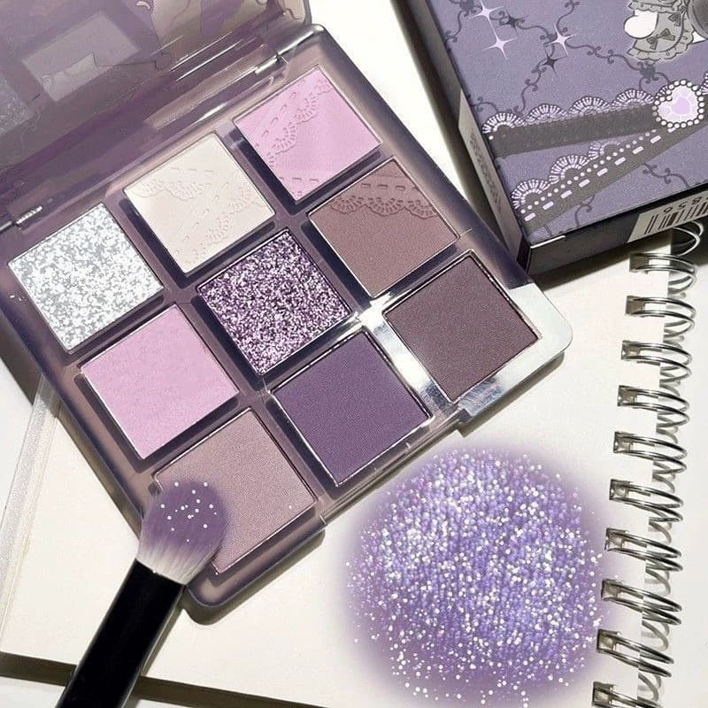 Paleta de sombras de nove cores Dream Girl de alto valor Smoked Purple Lace Perolado Fosco Cinza Roxo Hot Girl Pure Desi