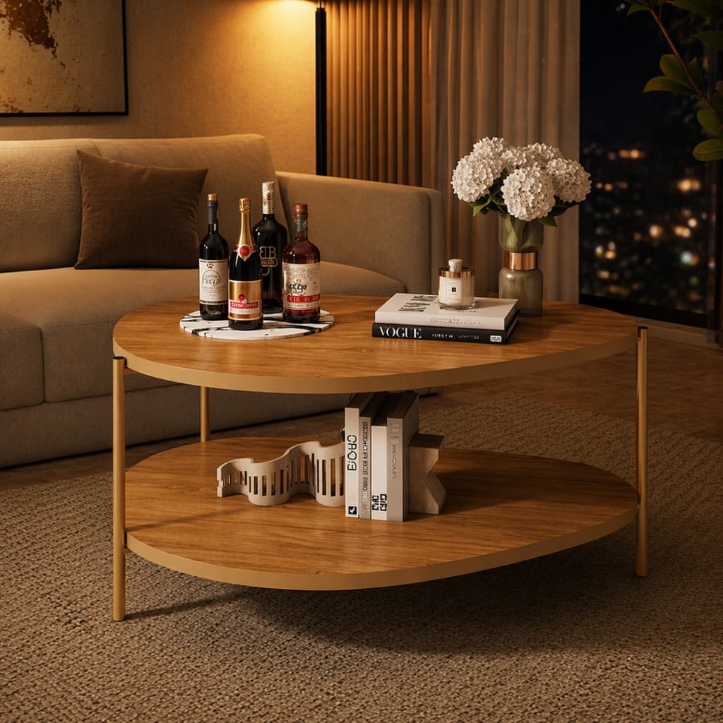 Mesa Lateral Design Orgânico decorativa em mdf 60 cm altura
