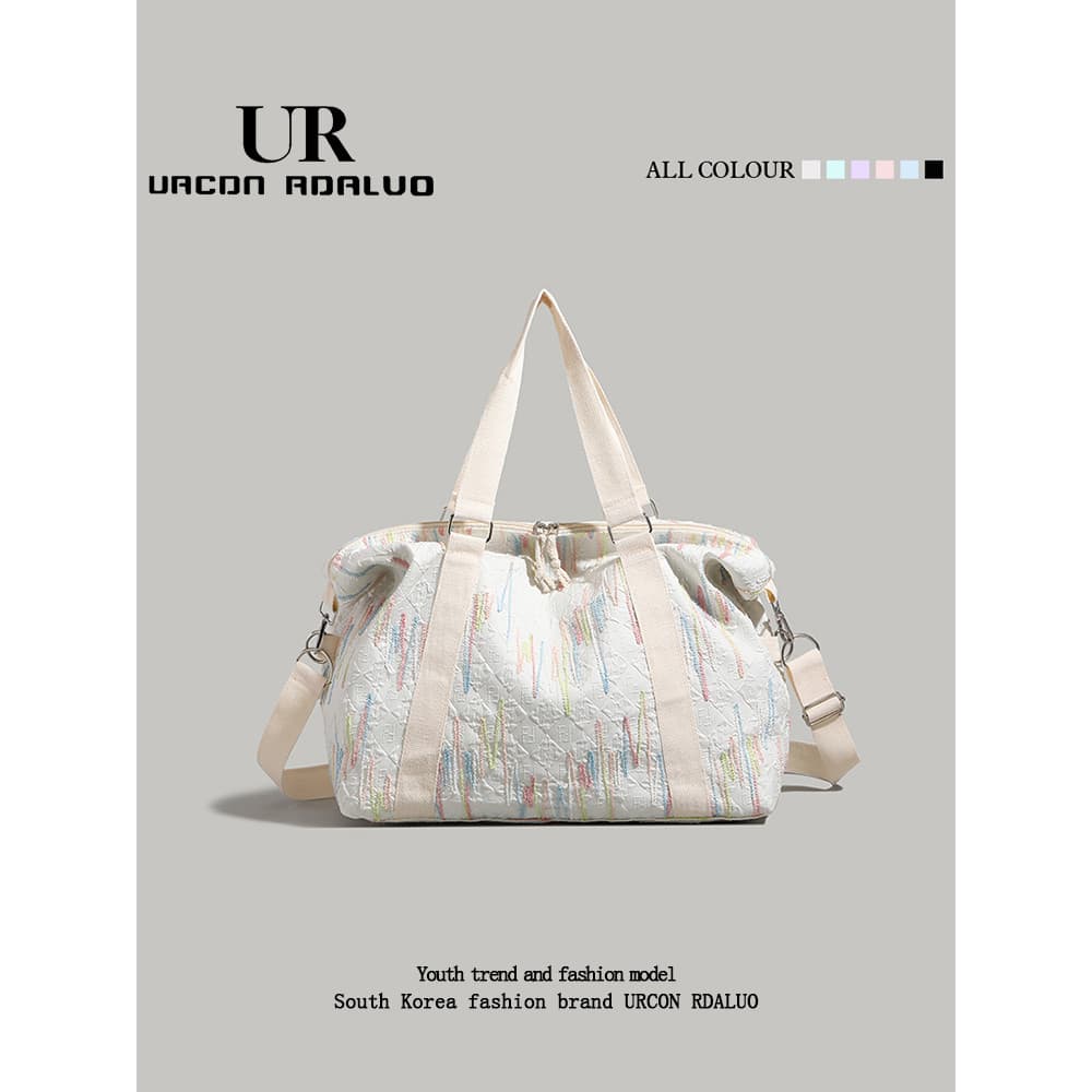 UR bolsa de viagem de curta distância de grande capacidade feminina 2025 verão novo estilo bolsa de bagagem de viagem de