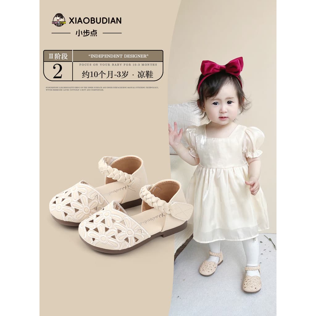 Feminino sapatos de bebê sandálias verão de um ano de idade crianças princesa sapatos antiderrapante sola macia do bebê