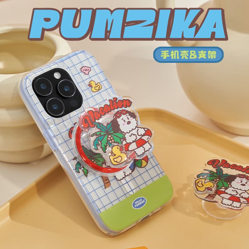 Pumzika Original Seaside Puppy Bonito Carregamento Magnético Adequado para Apple iphone15pro Capa de telefone de 16pm co