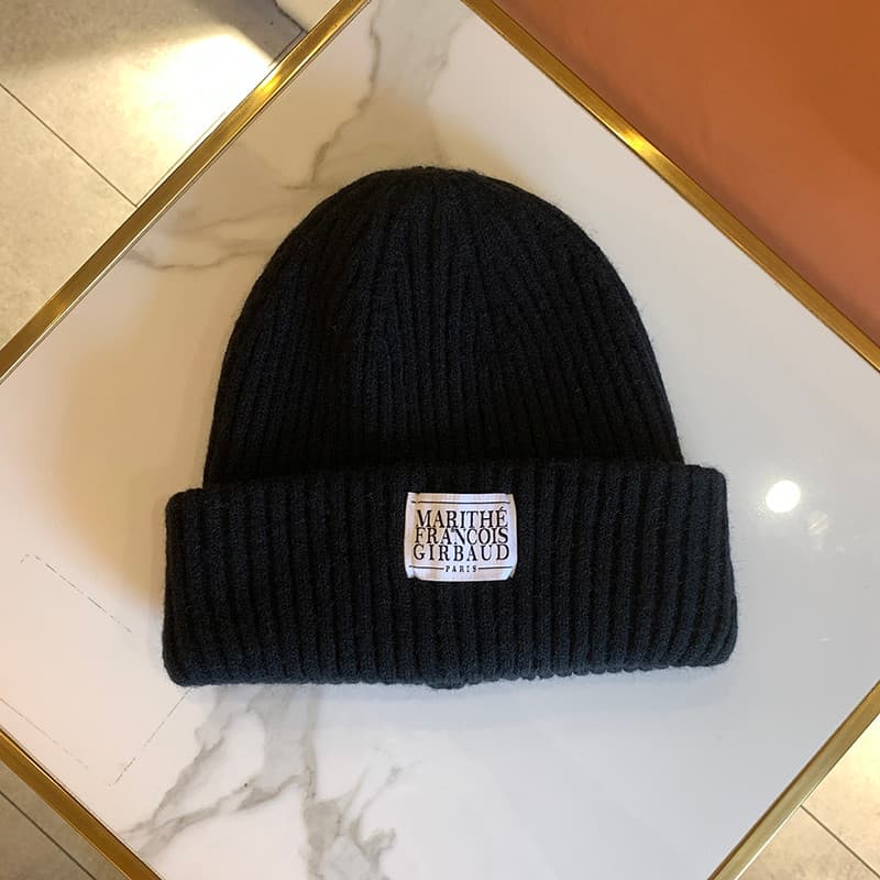 Chapéu feminino de malha chapéu de lã outono inverno quente chapéu masculino etiquetado na moda chapéu simples chapéu fr
