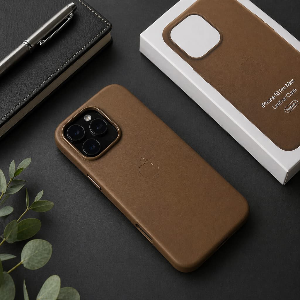 Case Pro Max Couro Estilo Executivo com Suporte MagSafe Wireless Charger