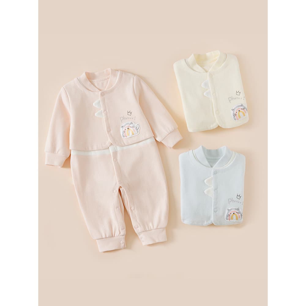 Bebê recém-nascido puro algodão macacão primavera outono bebê recém-nascido quente macacão infantil recém-nascido macacã