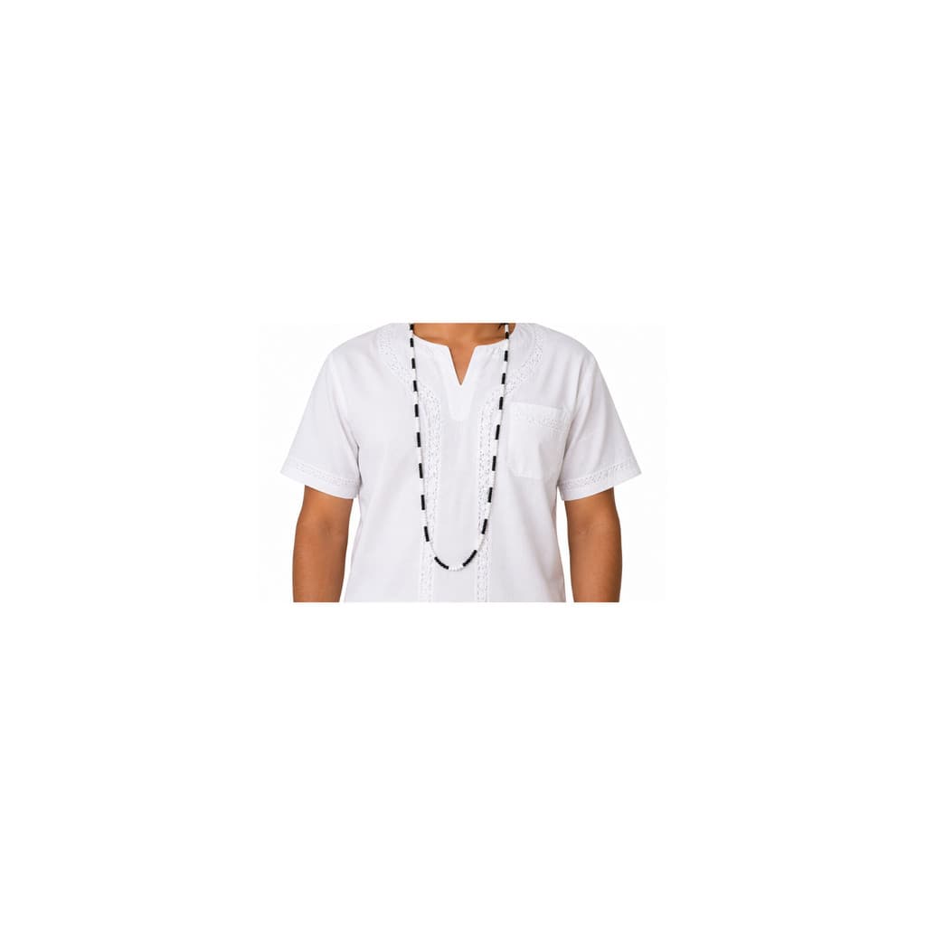Kit 6 Unidades Guia Colar Branco e Preto Preto Velho Obaluaê