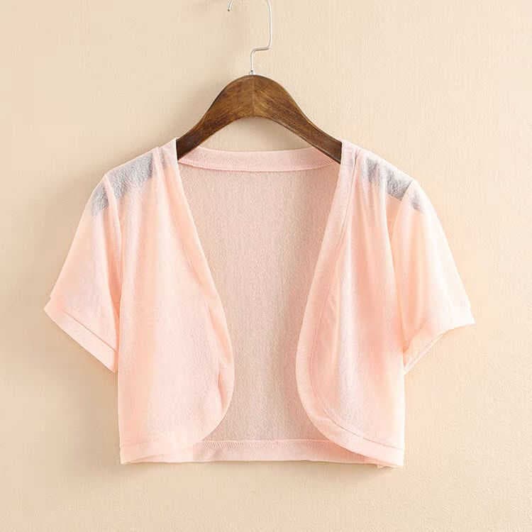 Chiffon xale ar condicionado camisa jaqueta feminina verão novo estilo combinando estilingue saia colete estilo curto Al