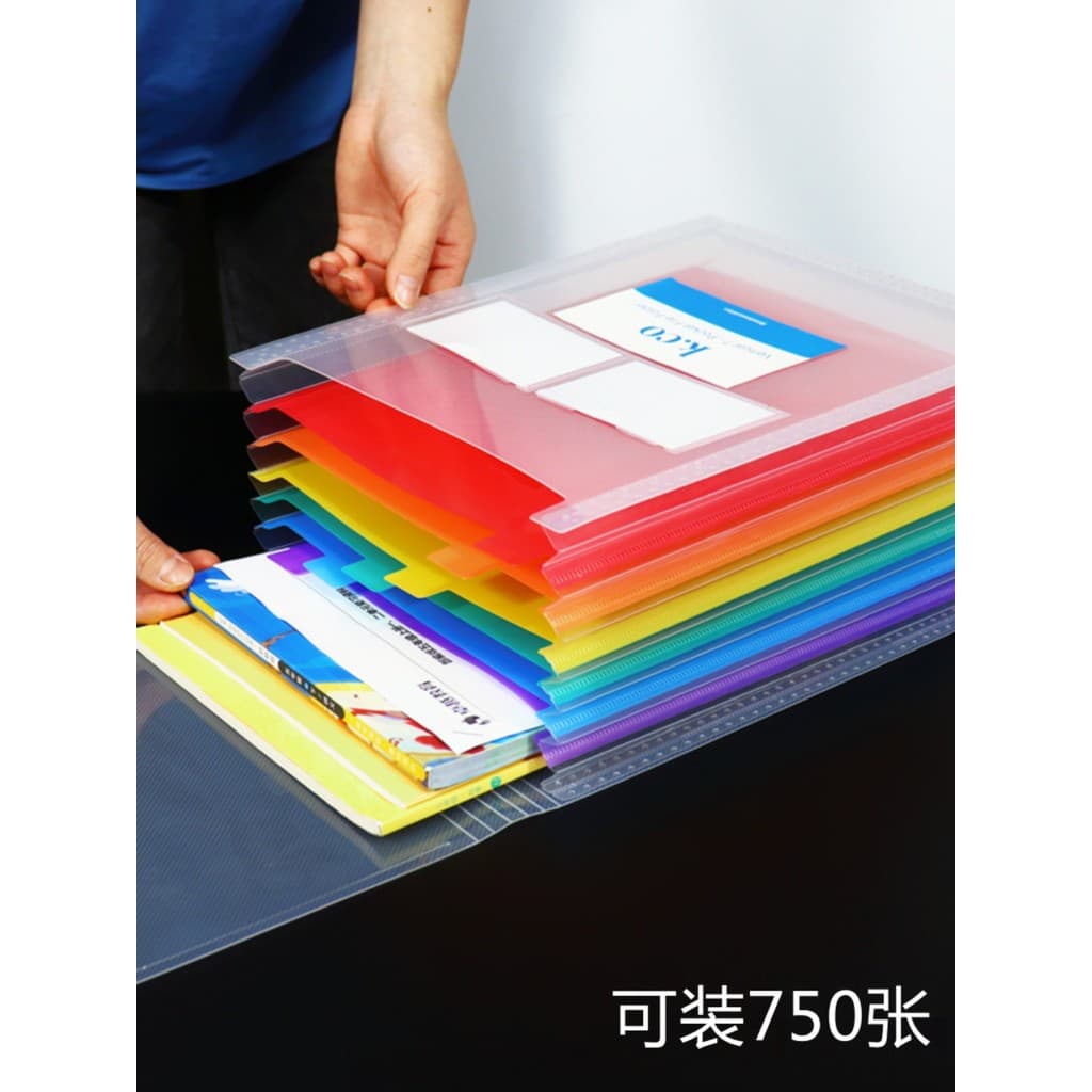 Pasta de papel para teste de estudante, bolsa de órgão, pasta de grande capacidade, pasta de classificação de armazename