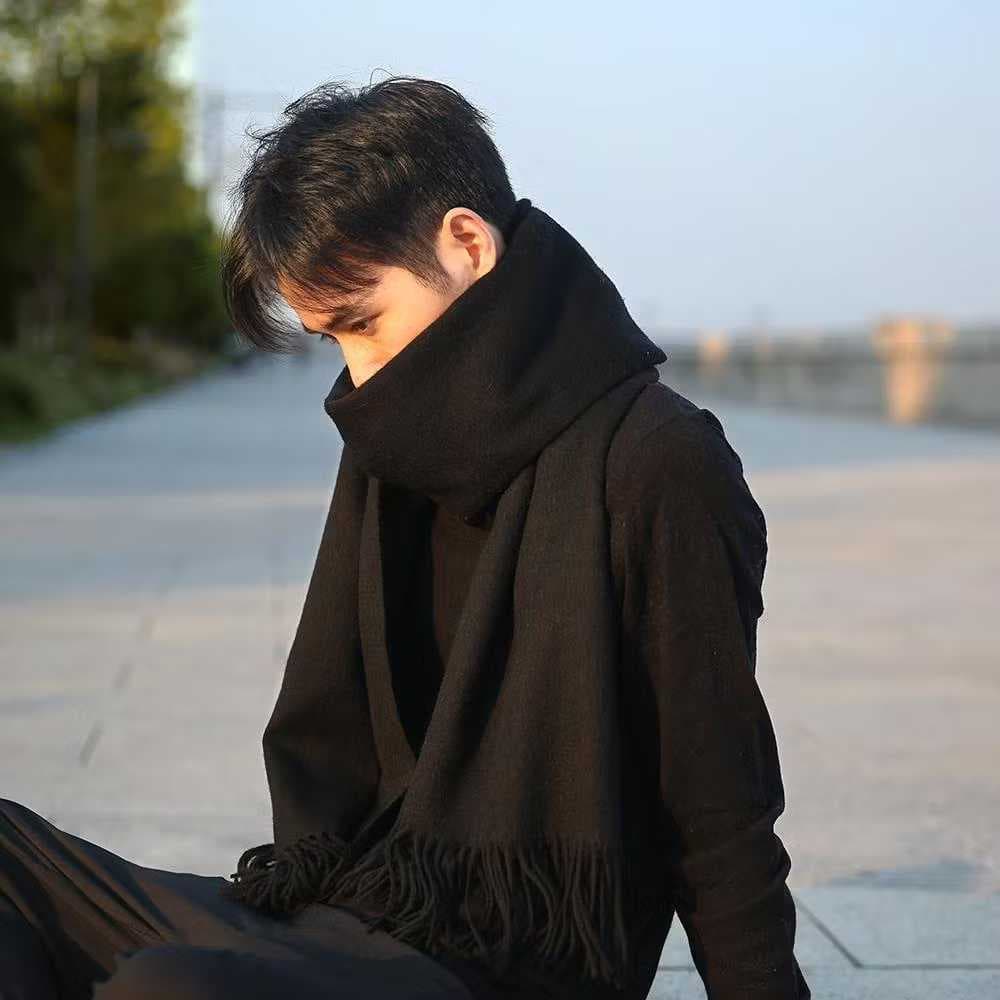 Lenço Preto Cachecol Feminino Quente Cores Inverno