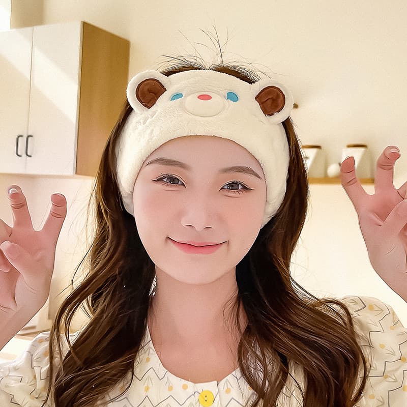 Estilo dos desenhos animados urso Burt faixa de cabelo rosto lavagem bandana removedor de maquiagem capa de cabelo femin