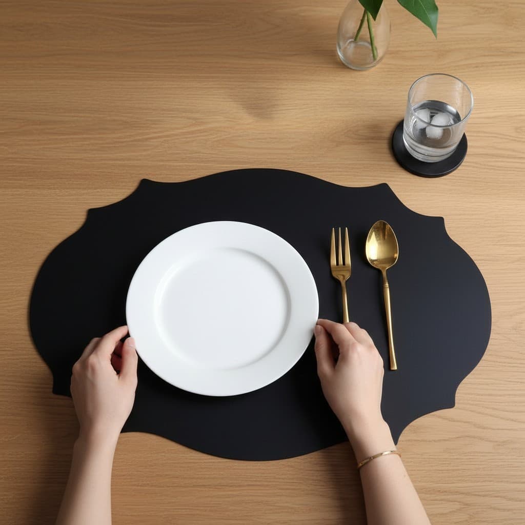 Kit Jogo americano para mesa de jantar europeu Kit com porta copos sousplat 2 4 6 8 10 Unidades
