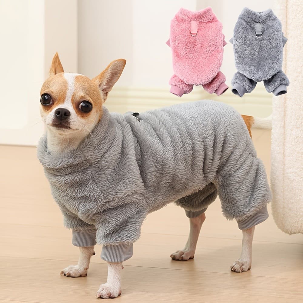 Roupa Quente de Cor Sólida para Animais de Estimação, Suéter para Cães, Macacão, Adequado para Cães Pequenos como Gatinh