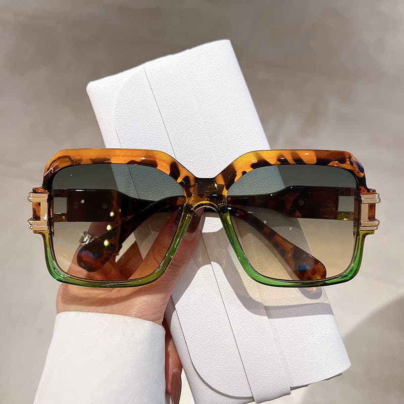 Óculos de Sol Quadrados Oversized de Luxo Unissex 2025, Tendência de Moda Retrô, Armação Oca Rosa Punk