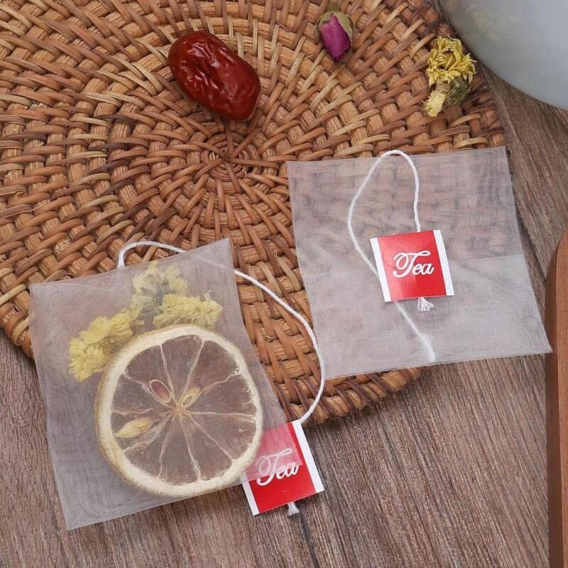 Saco de chá descartável de qualidade alimentar Saco de filtro de reflexo de Nylon Embalagem de chá vazia Ziplock Saco de