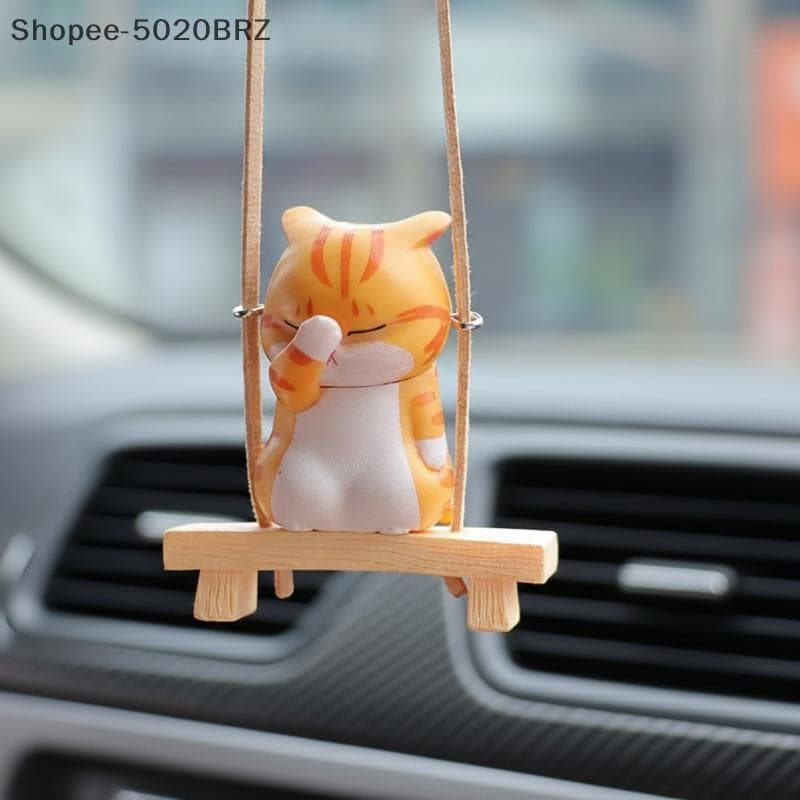[THEBR] Criativo Rosto Cobrindo Gato Balanço Acessórios Para Carro Pingente Decorativo De Fofo [BR]
