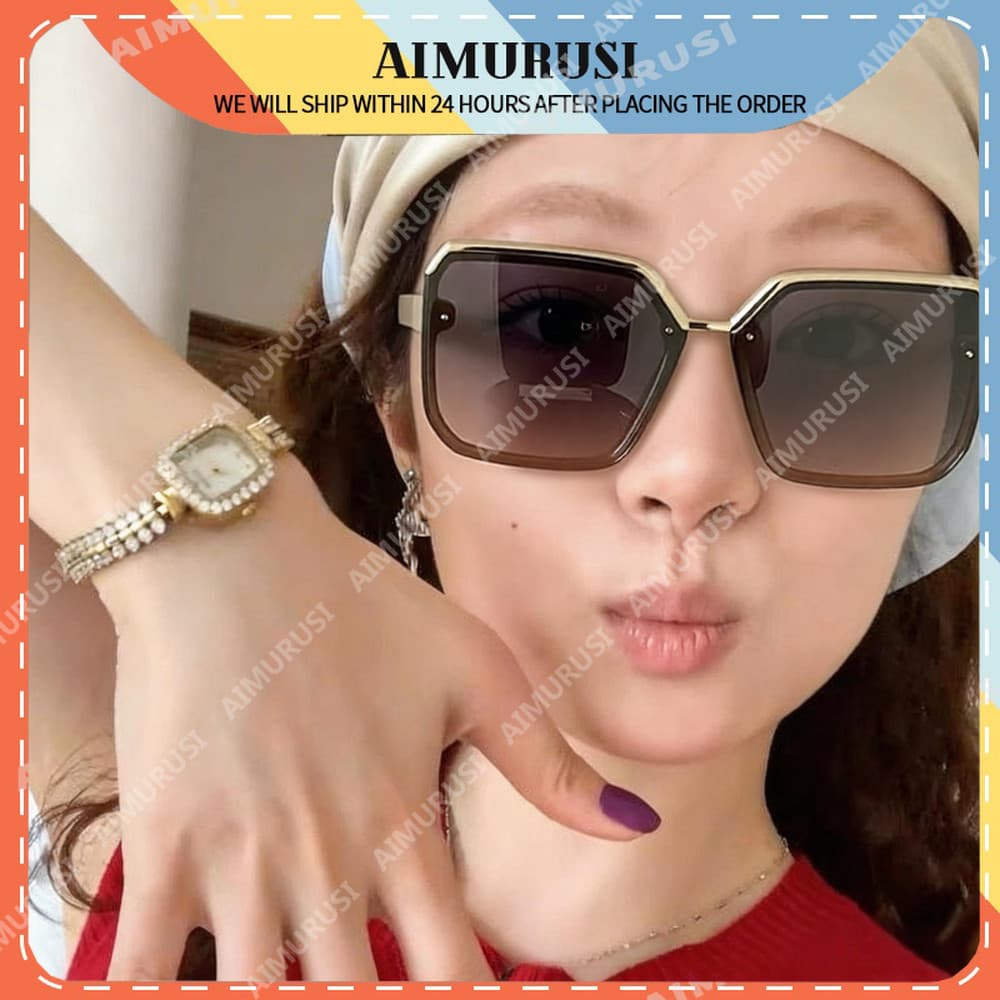 (AIMURUSI) Nova Chegada Novo Estilo Óculos De Sol Polarizados Femininos De Armação Grande Retrô Moderno Elegante Casual