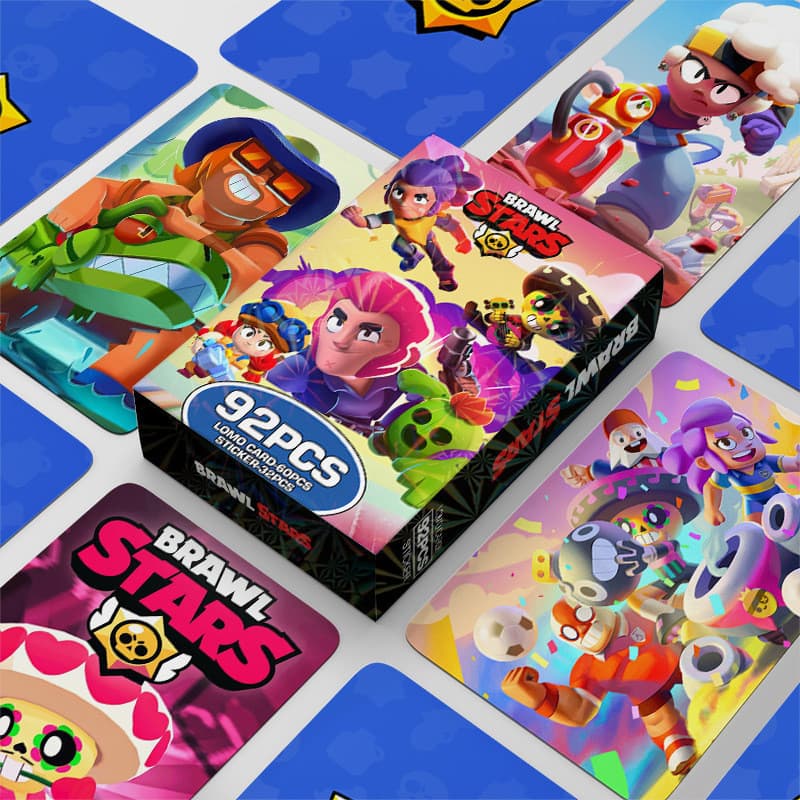 Brawl Stars Photocard Lomo Cartão Postal 60pcs + 32pcs Adesivo