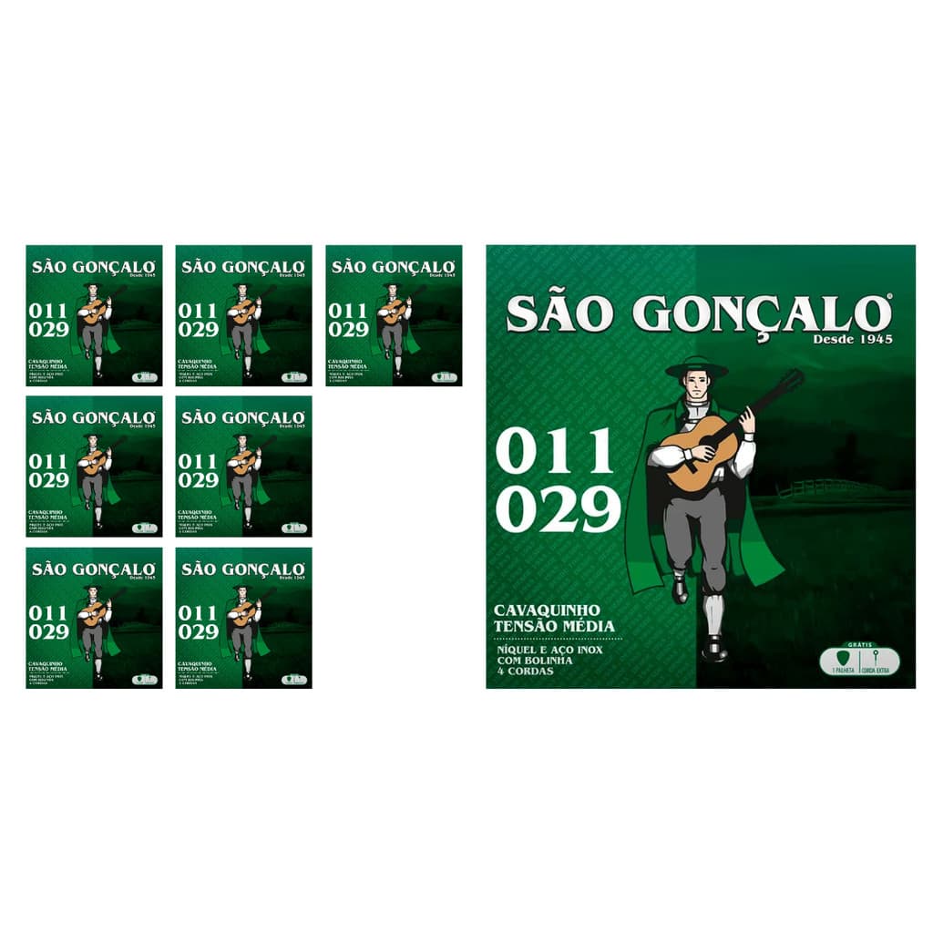 Kit 8 Jogos de Cordas Niquel P/Cavaquinho 011 São Gonçalo