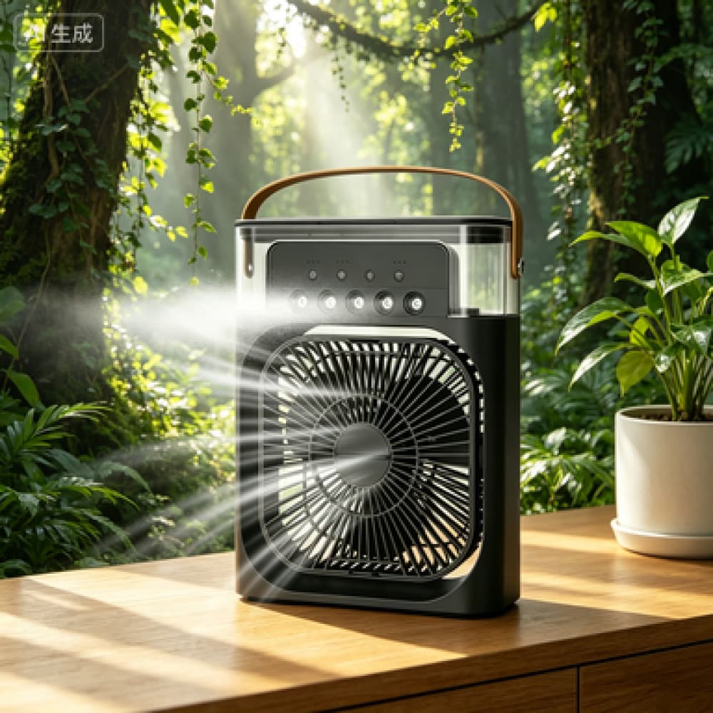 Ventilador Refrigerador De Ar Condicionado Umidificador Portátil Com Led Reservatório De Água Usb