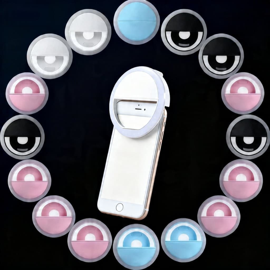 Anel Luminoso Para Celular Flash Selfie Mini Ring Light Clipe Anel Luz Pra Selfie Ring Light Flash Celular Universal