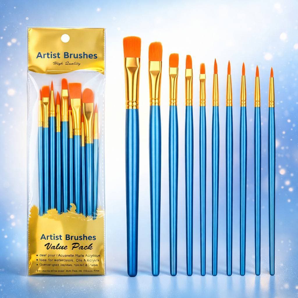 KIT Pincéis Profissionais Pincéis artísticos para pintura cerdas macias, aquarela, guache, pintura a óleo, acríl