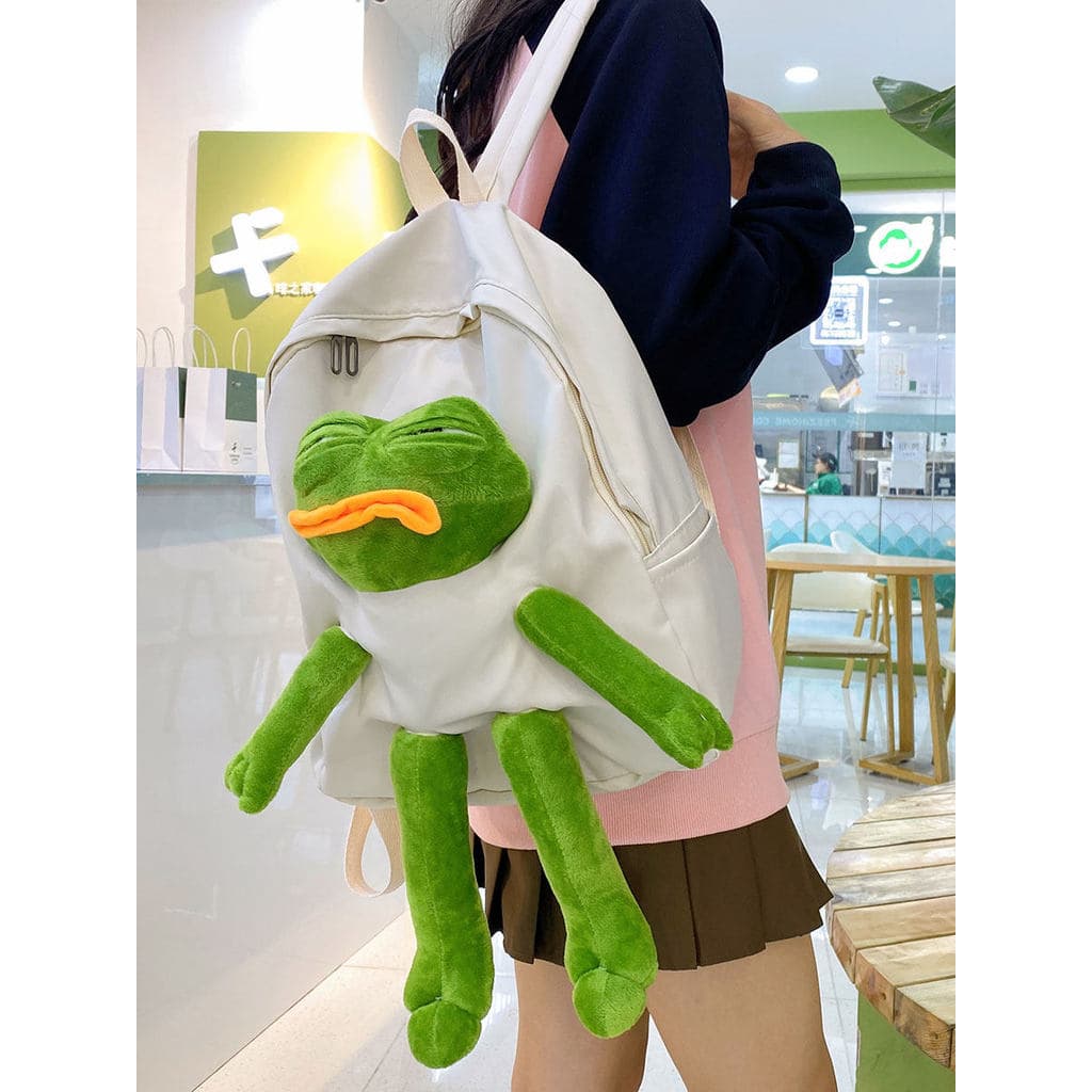 2025 novo estilo sapo triste feio bonito mochila feminina único engraçado bonito sapo boneca mochila estudante universit