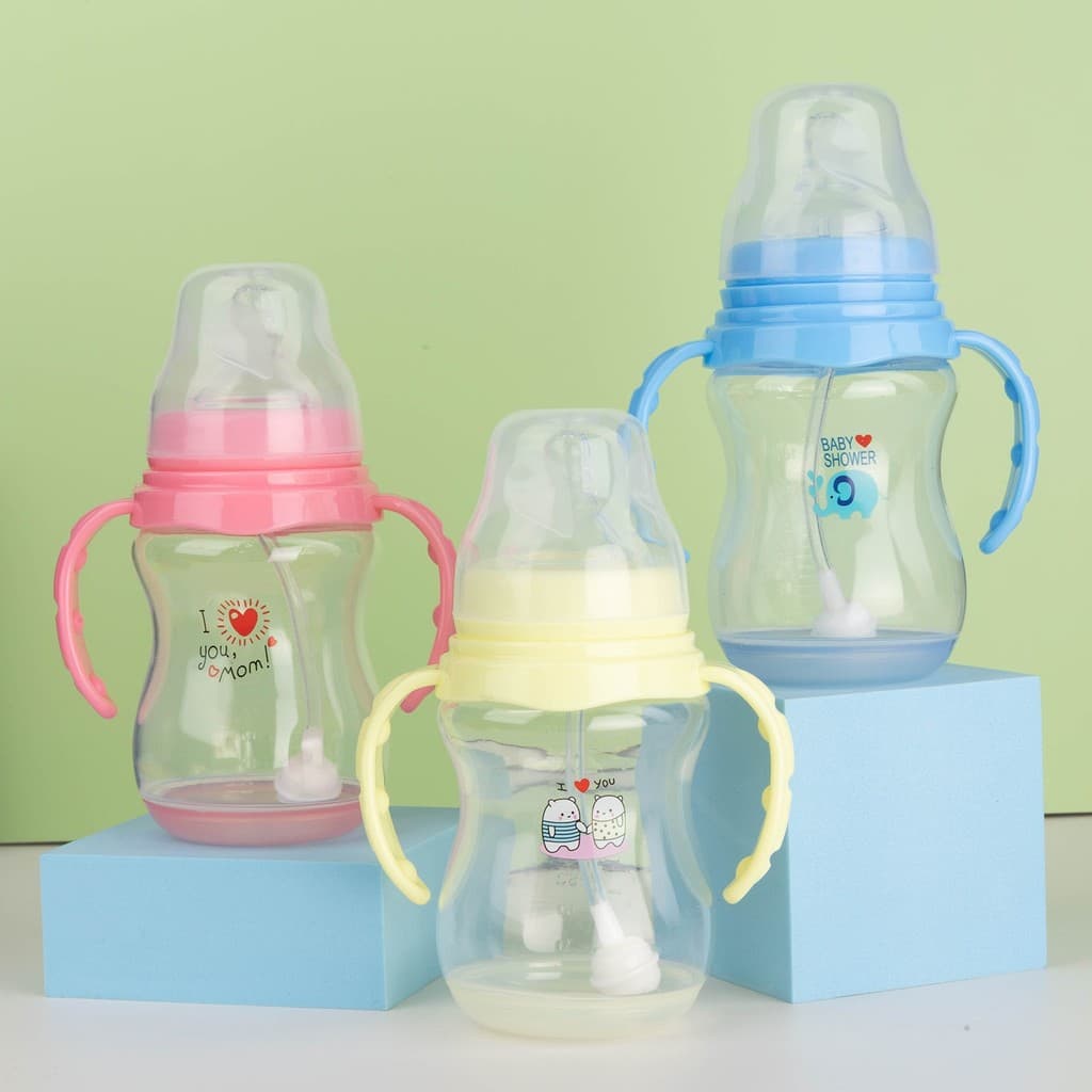 Apple Bear bebê recém-nascido amplo calibre curvo PP Material garrafa térmica detecção garrafa de bebê não-cólica resist