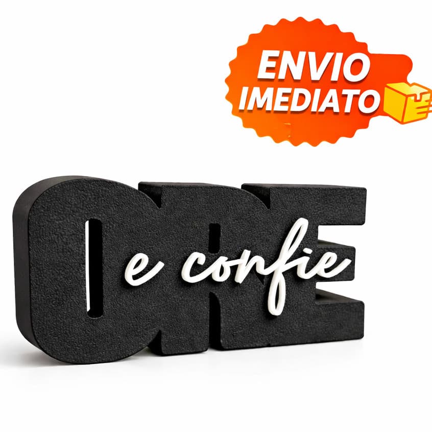Placa Decorativa Ore e Confie Frase de Fé Enfeite Cristão Mesa Estante Presente