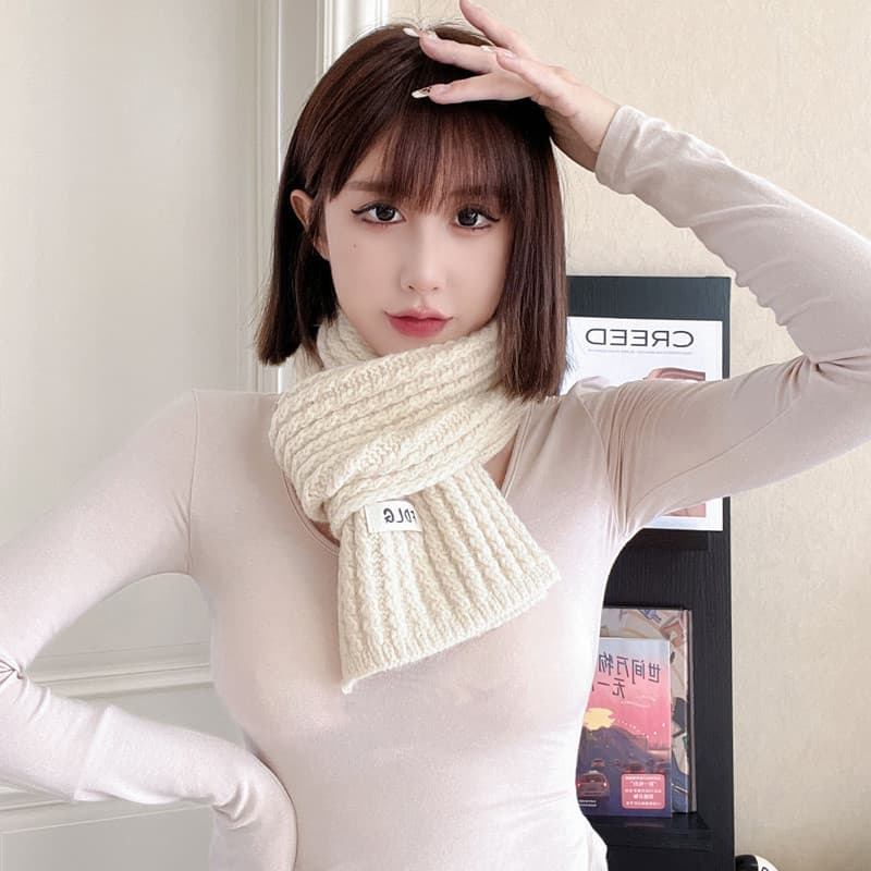 Inverno pequena versão lenço longo 8 caracteres cachecol de lã de malha feminino versão coreana estudante ins etiqueta d