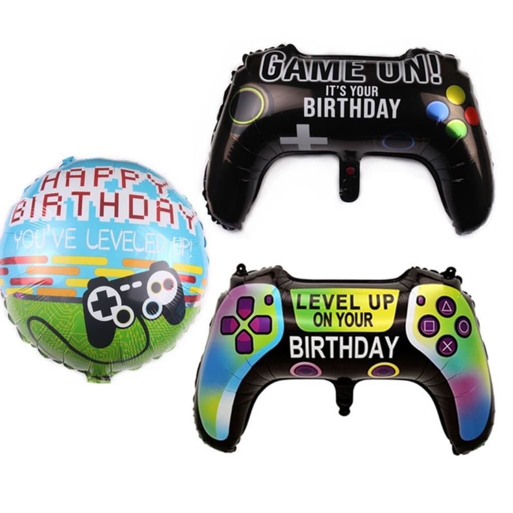 Controle de Video Game Balao Aluminizado Festa Aniversario Decoracao Xbox PS4 Sem Fio Brinquedo Gamer