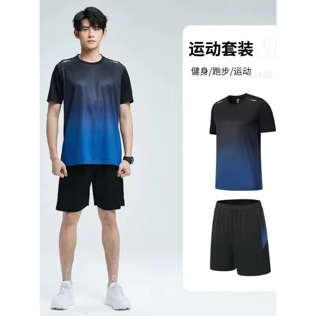 Terno esportivo de basquete masculino malha verão roupas de secagem rápida Fitness solto camiseta correndo de manga curt