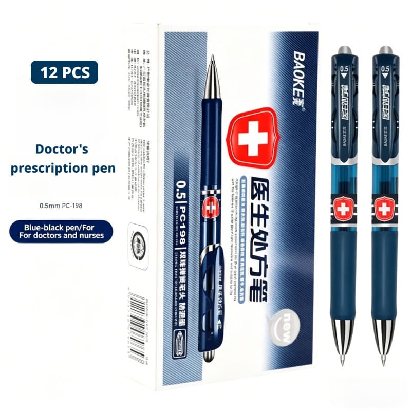 [12 PCS] Caneta de Gel de imprensa azul preta Bulke PC198 Caneta à base de água de 0.5 mm