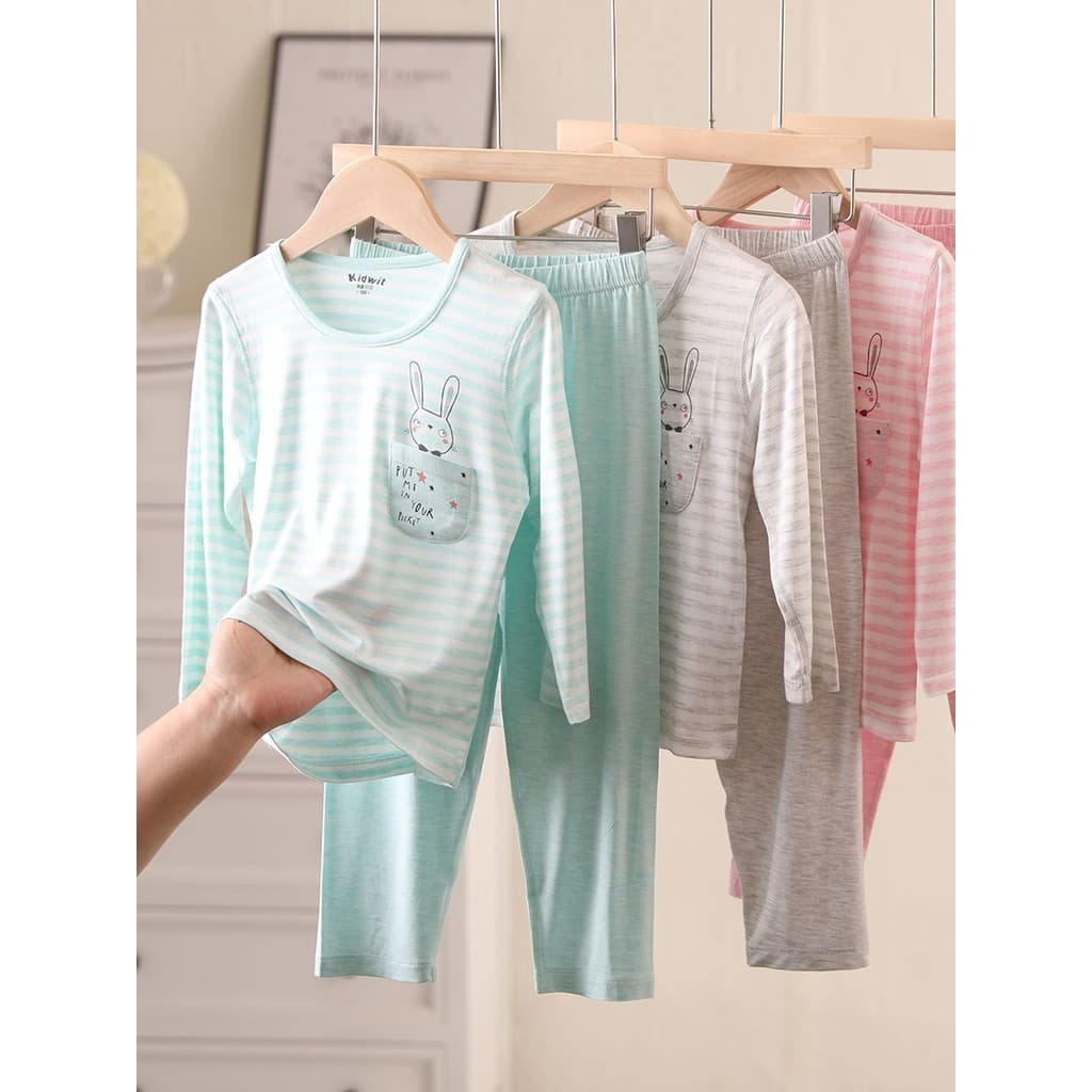 Conjunto de pijamas infantis ultrafinos, roupas modais para casa, manga comprida, meninos, meninas, bebê, outono, roupas