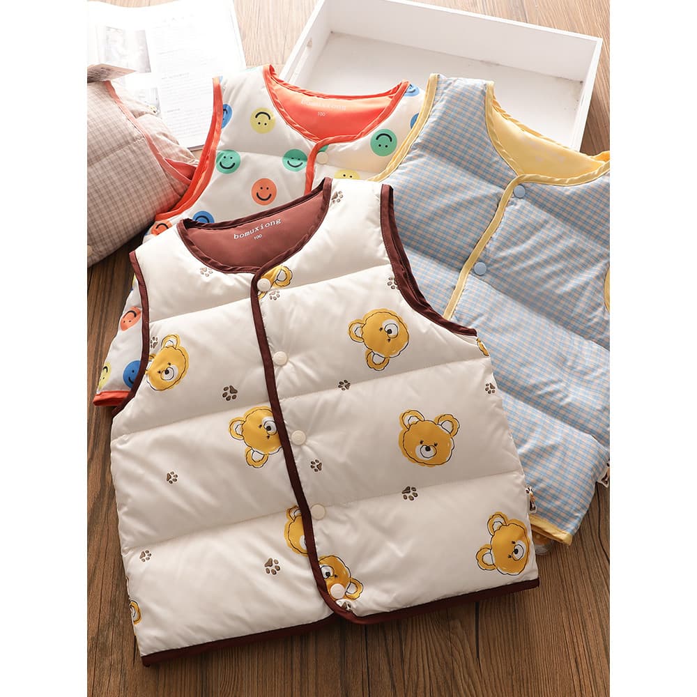 Marca roupas infantis ~ forro de jaqueta infantil 90 pato branco para baixo colete masculino feminino bebê inverno versã