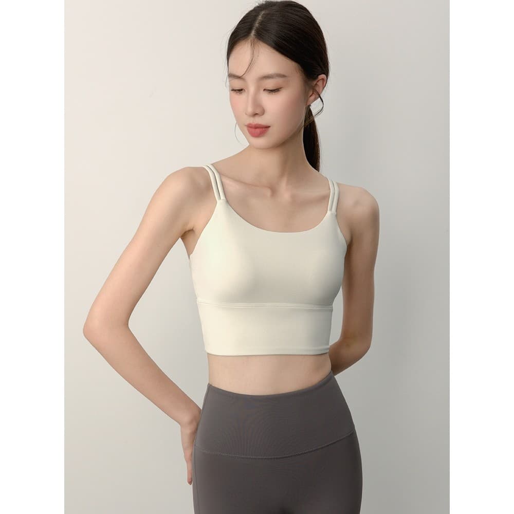 Roupa interior esportiva feminina correndo à prova de choque colete de Fitness alças finas treinamento Pilates sutiã int