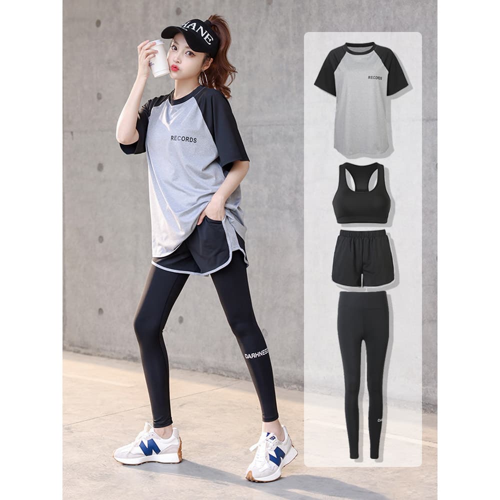 Correndo esportes terno feminino manhã correndo roupas 2025 novo estilo roupas de Yoga verão profissional roupas de seca