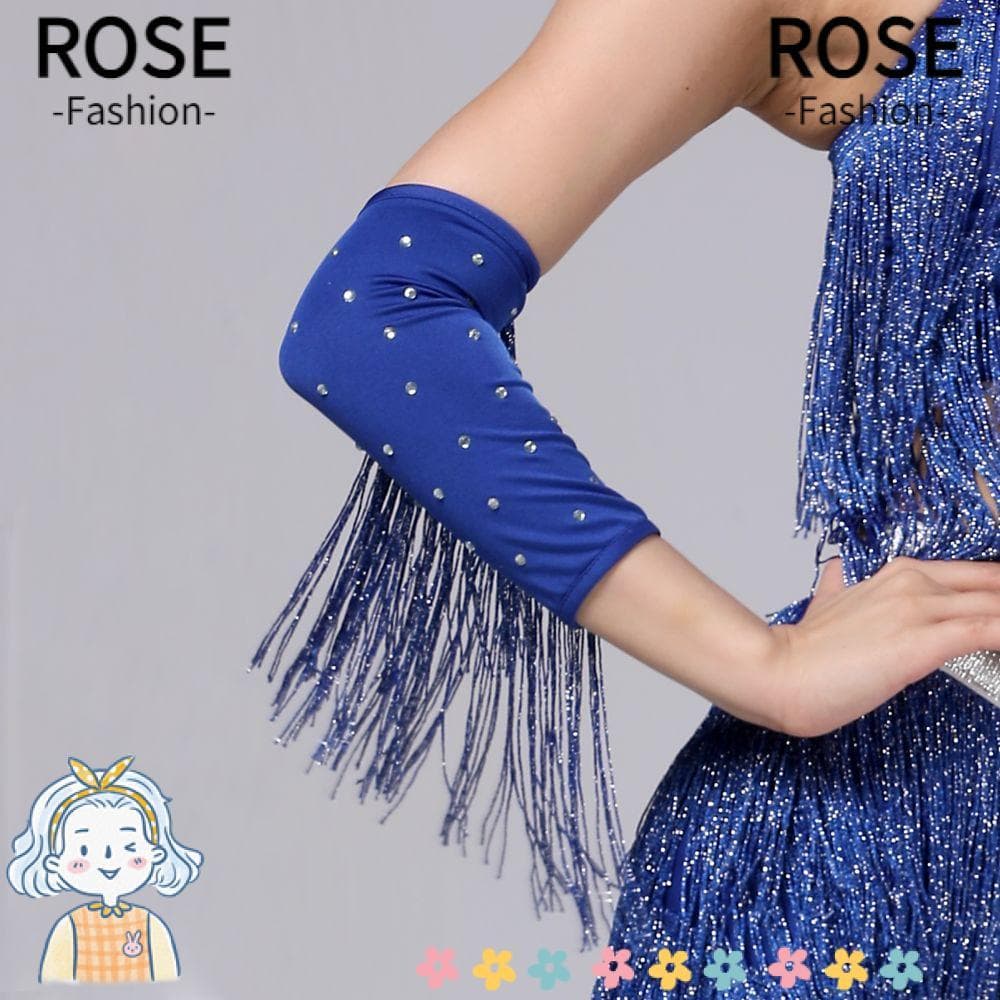 ROSEGOODS Mangas Femininas Para Braço , Com Franjas Dança Latina Strass E Perfuração Flash , Fantasias De