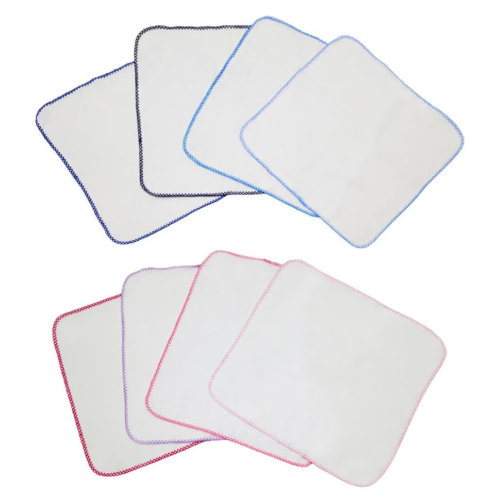 Kit 10 Fralda De Boca Quadriculada 33x33cm Com Crochê - Escolha de Cores
