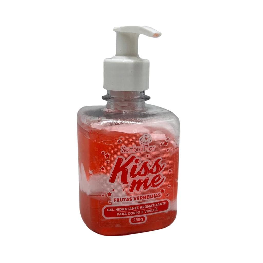 Gel Hidratante Aromatizante Corpo e Virilha Kiss Me Sombra Flor - Frutas Vermelhas 250g