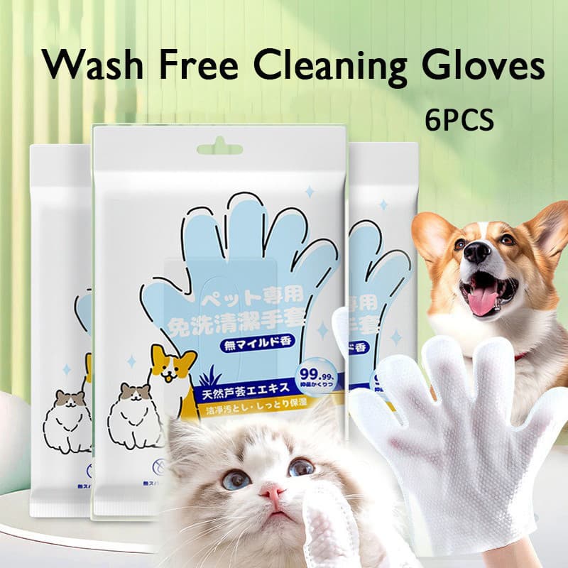 Luvas De Limpeza Sem Lavagem Para Animais De Estimação , Banho Gatos E Cães , Desodorização , A Seco , Lenços Umedecidos