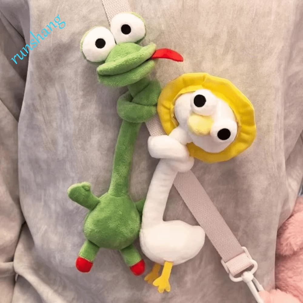 Pingente De Bolsa De Coelho RUNSHANG , Estilo Fofo Design Engraçado Chaveiro De Pelúcia De Macaco De Pescoço Longo , Dra