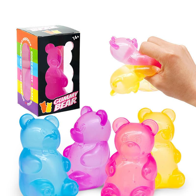 Gummy Bear Squishy Toy-Lento Rising Elástico Malte Açúcar Textura Suave Alívio Do Estresse Fidget Crianças Adultos Senso