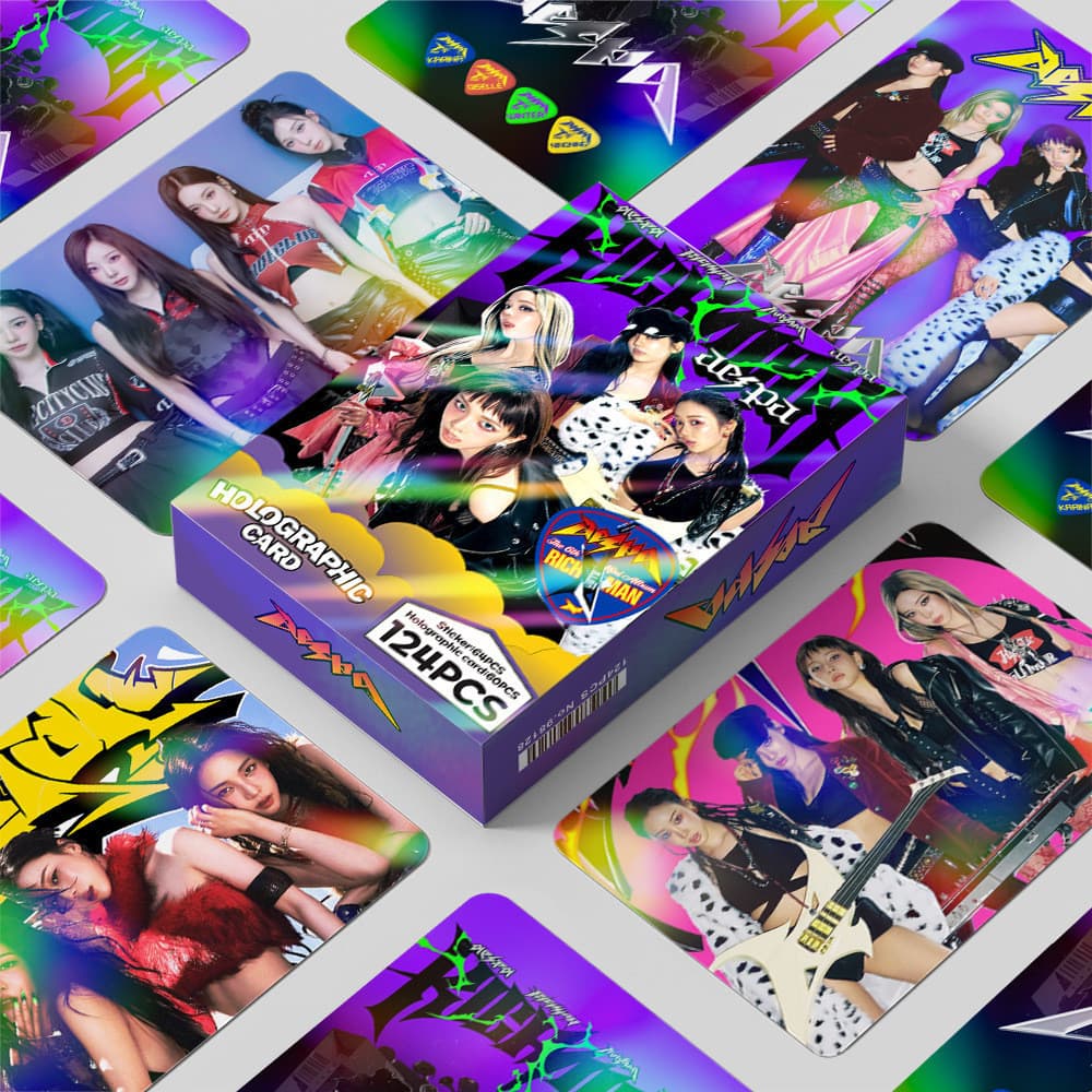 LINXX 124PCS AESPA Rich Man Mini Álbum Lomo Photocards Cartões A Laser Coleção De Fãs Kpop Girl Group Merchandise Presen