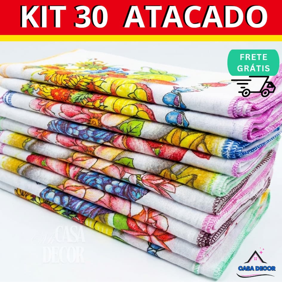 kit atacado para pia pano de prato kit com 30 unidades
