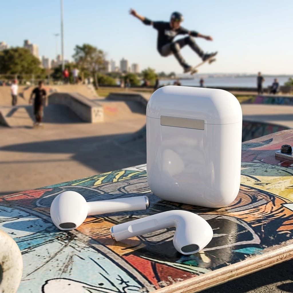 Fone De Ouvido i12 TWS Bluetooth Sem Fio Design Fino Elegante Cancelamento Ruido Som Estereo Celular Android iOS