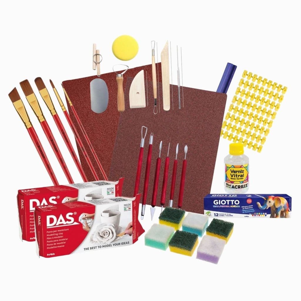 Kit 2 Massa DAS Estecas Ferramentas Tinta Pincéis e Lixas