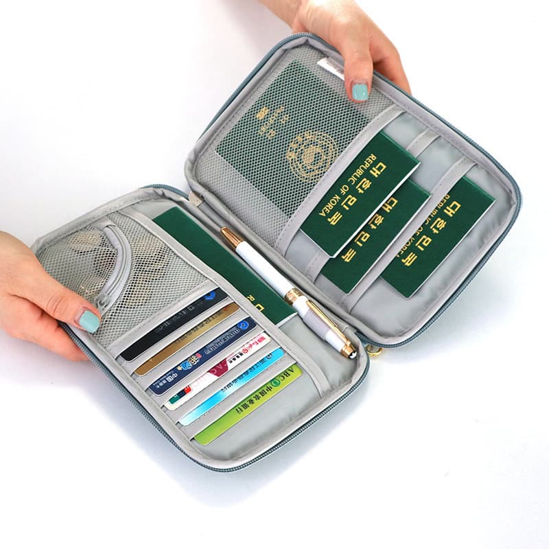 Saco de passaporte de viagem múltiplas cópias grande capacidade saco de armazenamento de cartão de embarque de passaport