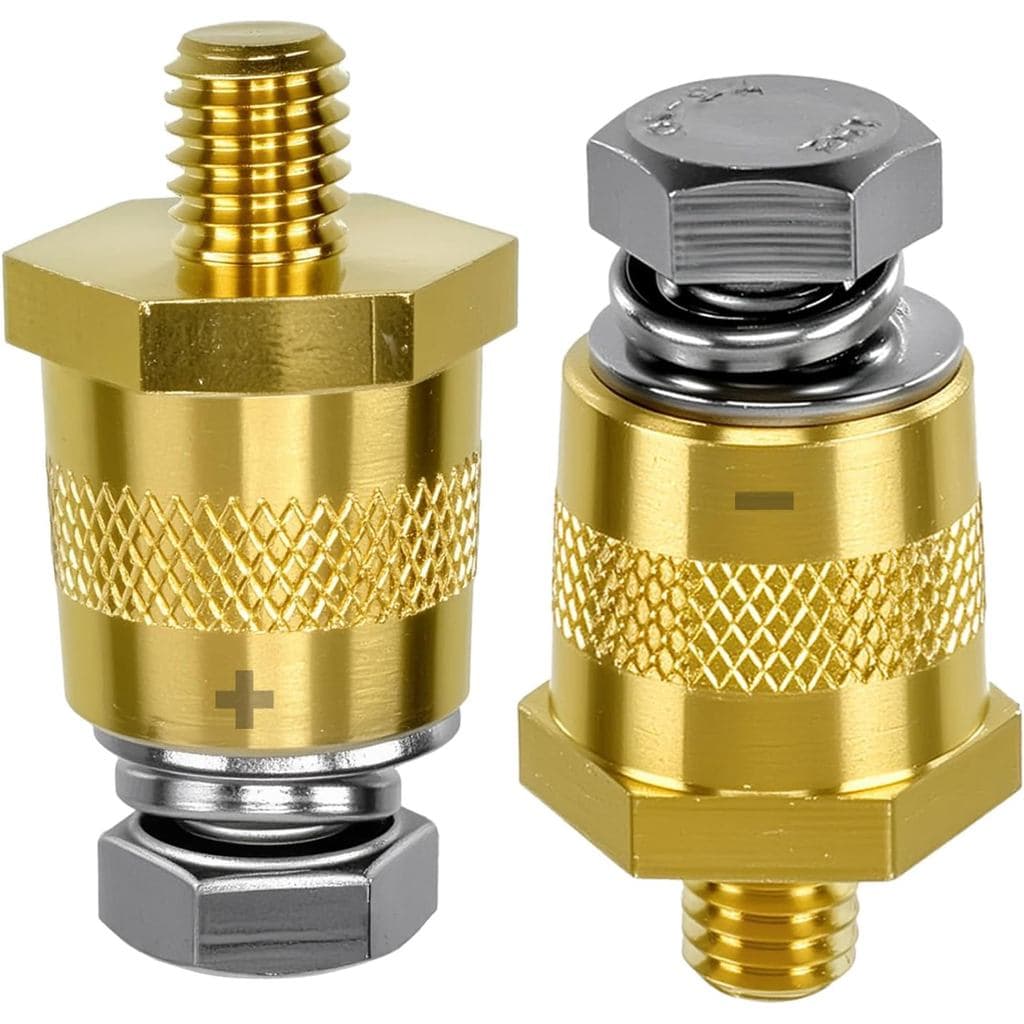 Conjunto de 2 Conectores de Terminais de Bateria com Rosca M8, Terminais Macho para Carregamento, Adaptadores de Termina