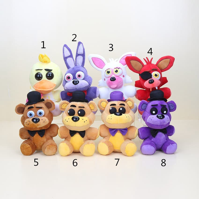 < Five Nights Harem > Pingente de chaveiro de pelúcia para jogo/FNAF 4/Boneca Freddy/Biny/Fox/Chika Midnight Bear HMZG