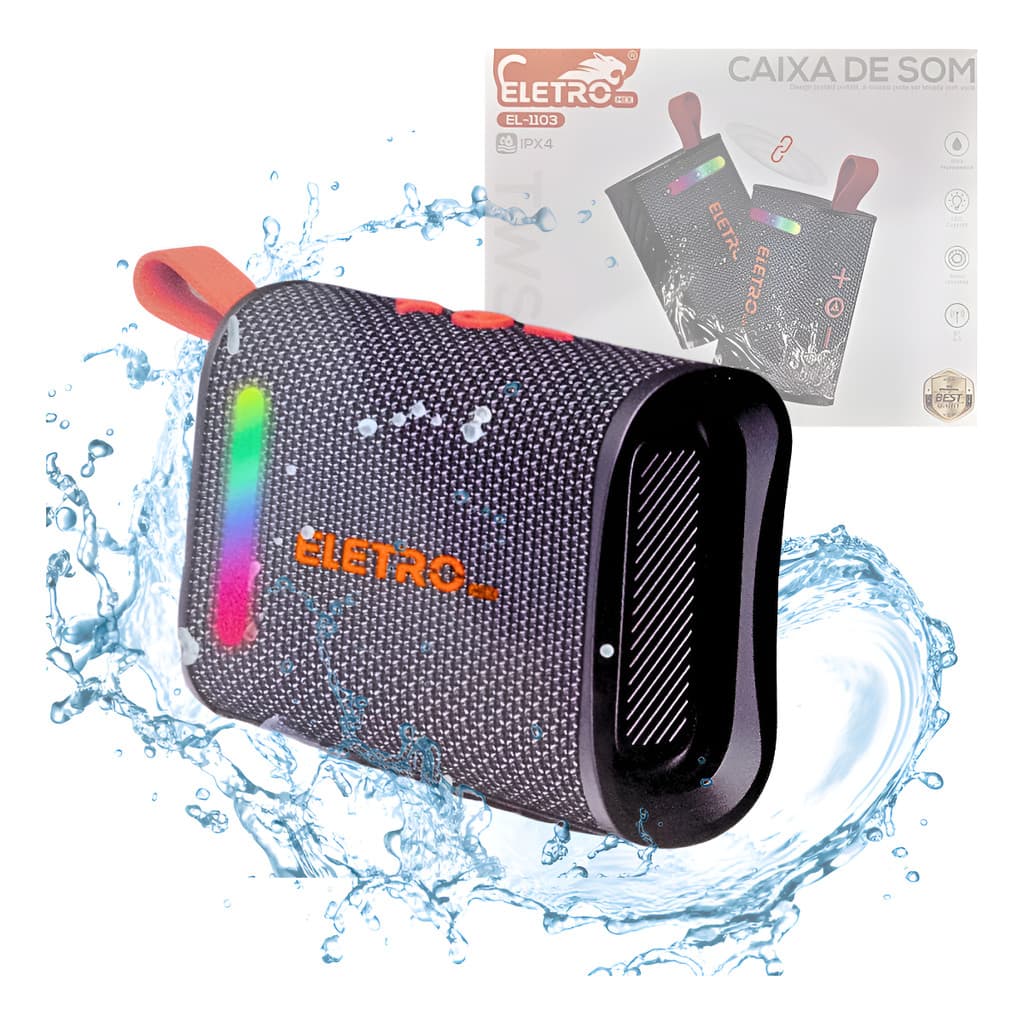 Caixa De Som Bluetooth Portátil Led 30w Prova D'agua Com Alç